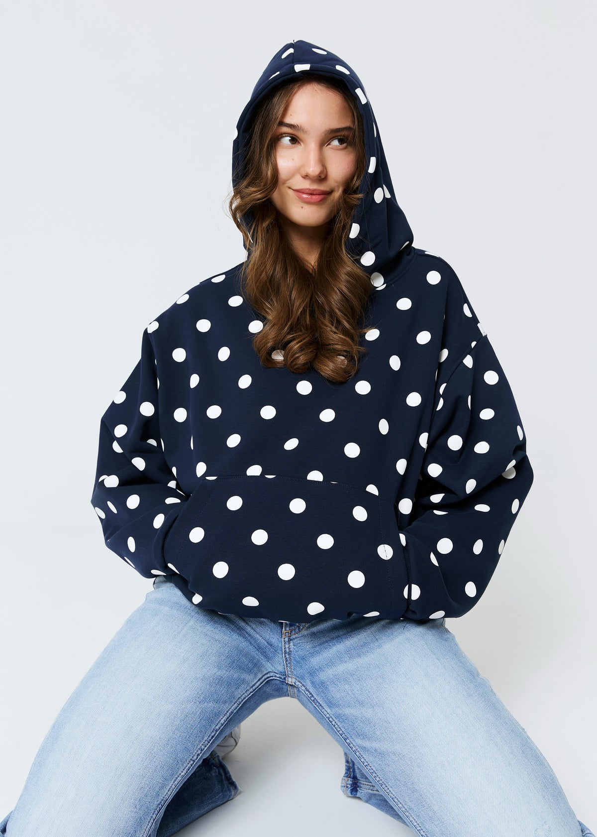 POLKA DOT navy hoodie PRE-ORDER