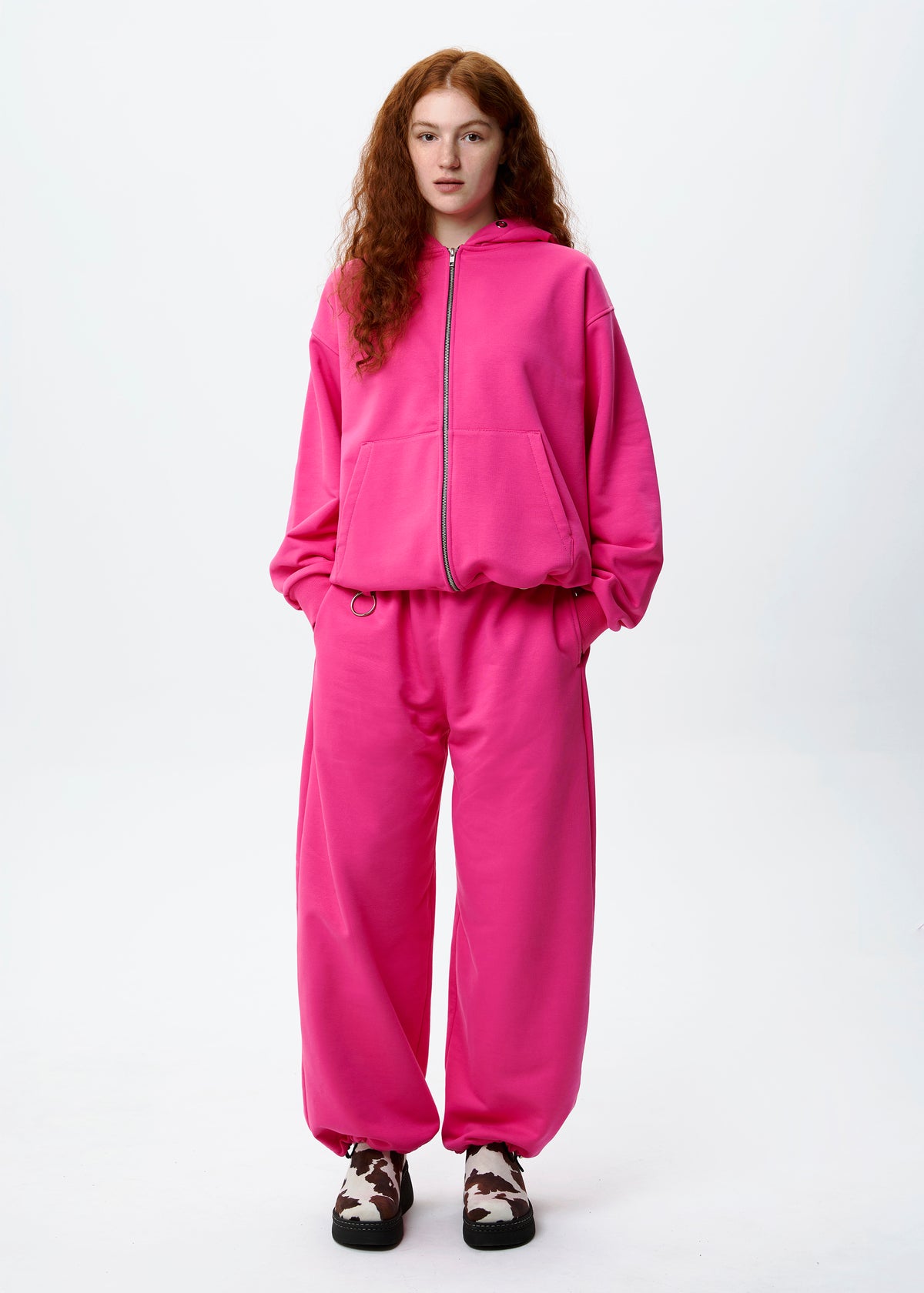 BASIC & BUBBLE pink zipped set