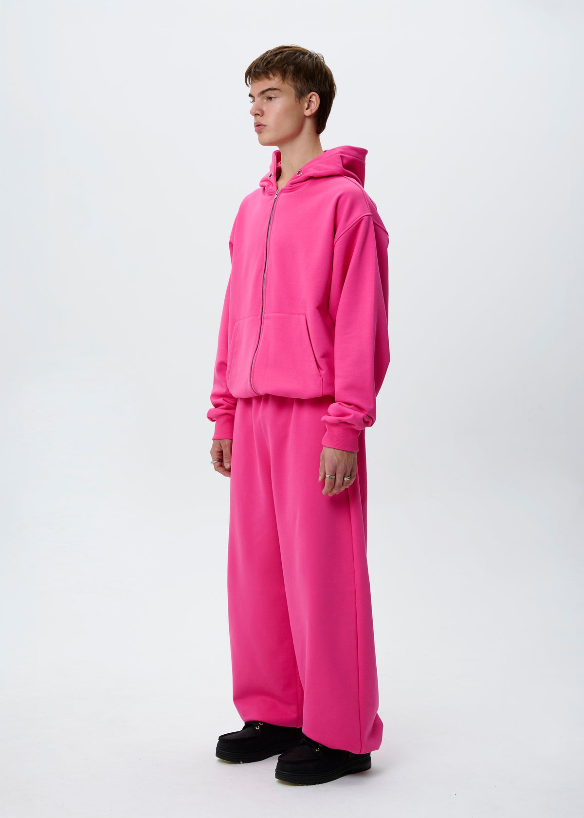 BASIC & BUBBLE pink zipped set