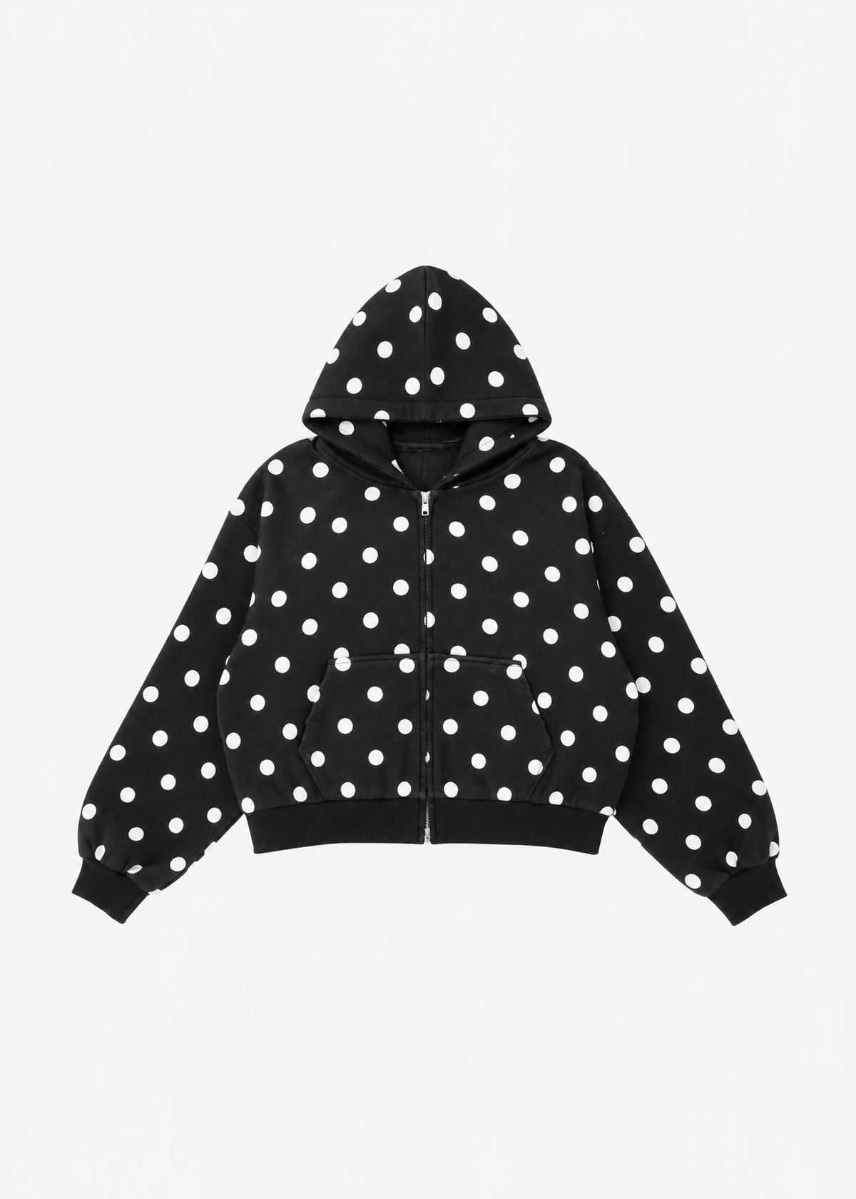 POLKA DOT black zipped hoodie