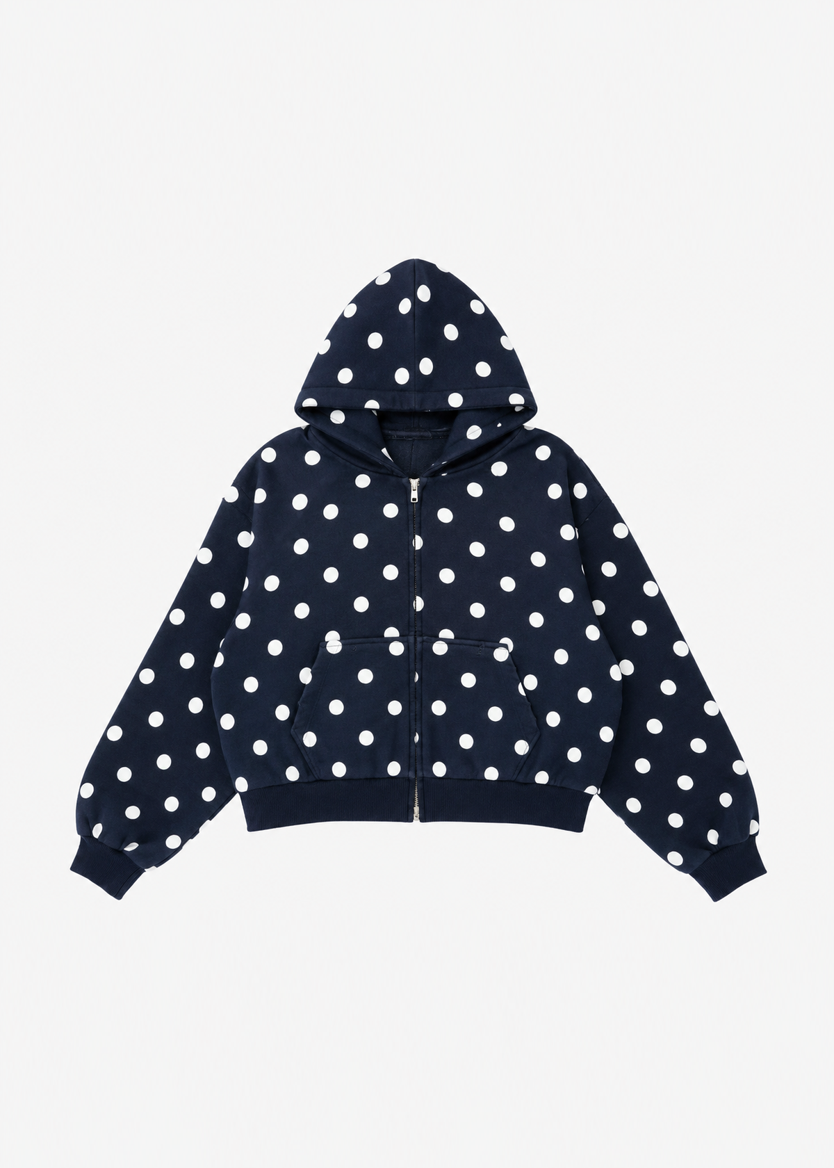 POLKA DOT navy zipped hoodie PRE-ORDER