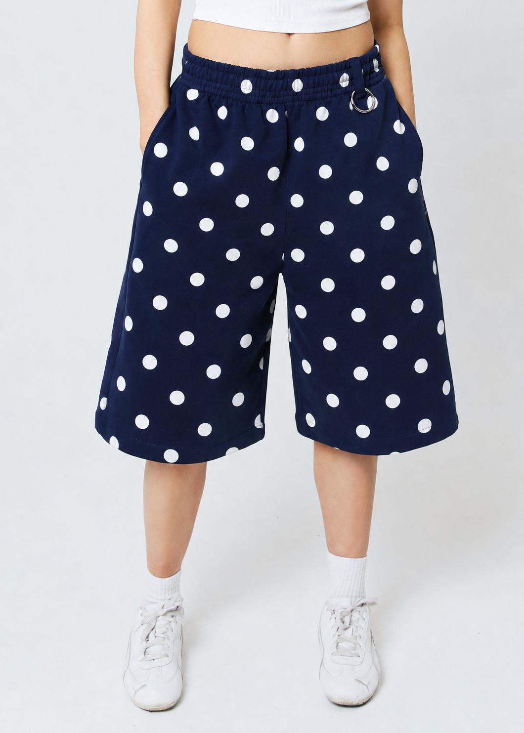 BUBBLE POLKA DOT navy shorts