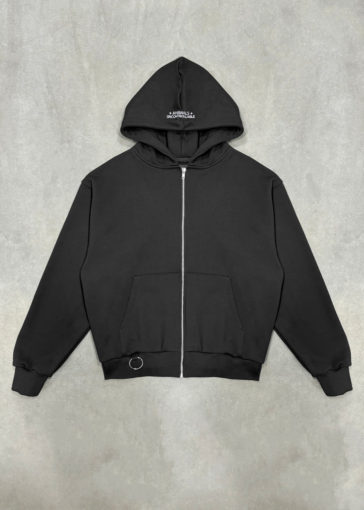 BASIC black zipped hoodie