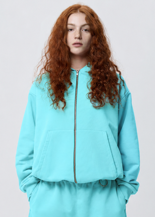 BASIC blue lagoon zipped hoodie PRE-ORDER
